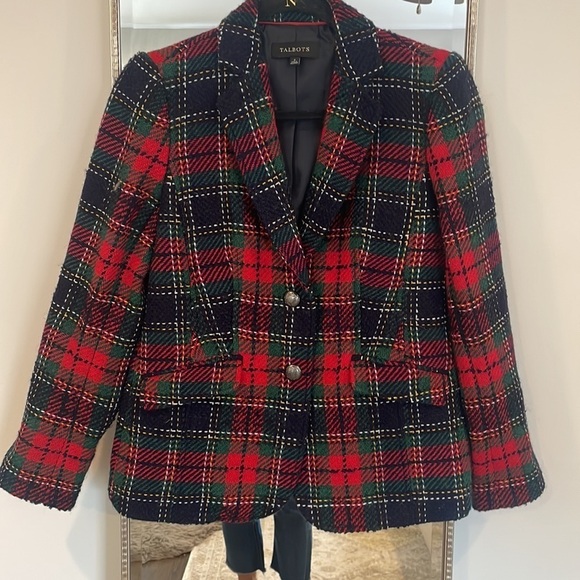 Talbots Classic Shetland Tartan Plaid Blazer - Picture 5 of 13